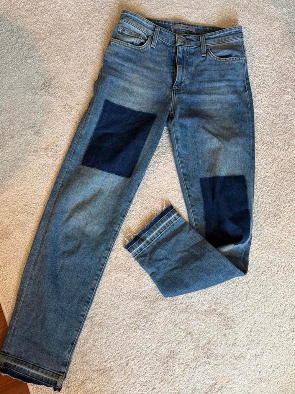 Joe's Jeans Straight Patchwork Blue Denim